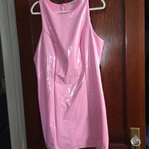 Pink Latex Mini Dress